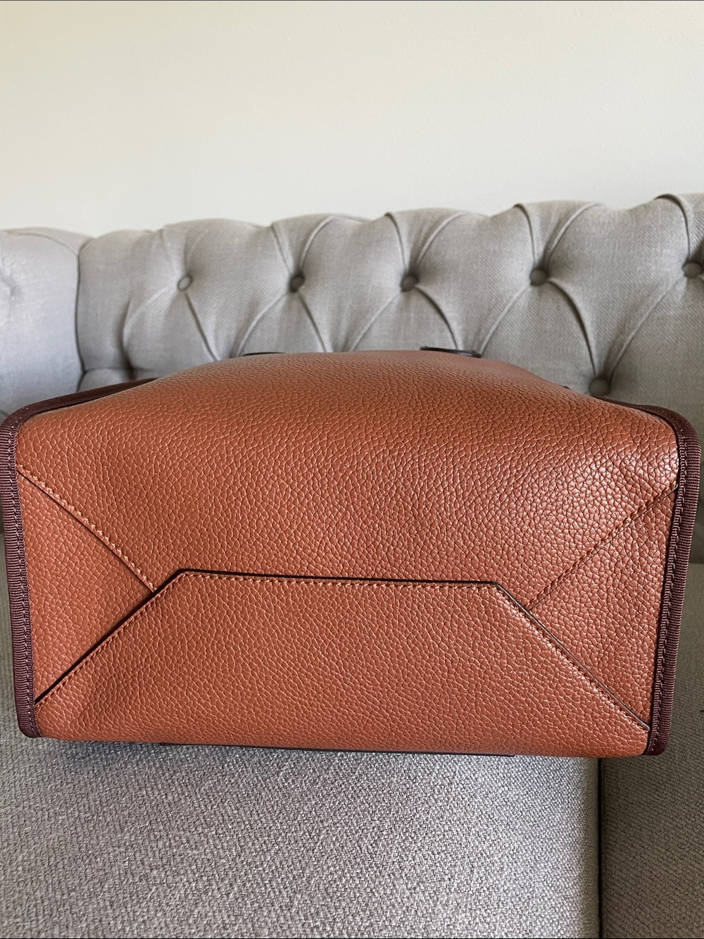TOUS Brown and Cream Logo Leather Tote Bag - Picture 5 of 11